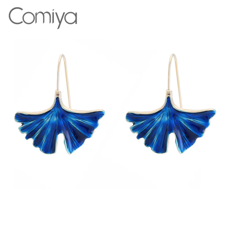 

Comiya Fashion Drop Earrings For Women Leaf Enamel Pendientes Dangle Earring Gold Color Zinc Alloy Feminino Jewelry Mujer CC