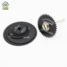 AUTOTOOLHOME 7 шт. черные пильные диски из быстрорежущей стали, набор отрезных дисковых колес 6 размеров для вращающихся инструментов Dremel 4000 3000