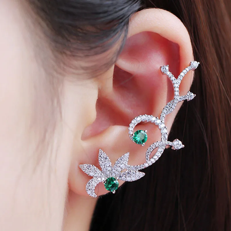 [Red Trees] Fashion Long Clip On Earrings For Women With 925 Sterling