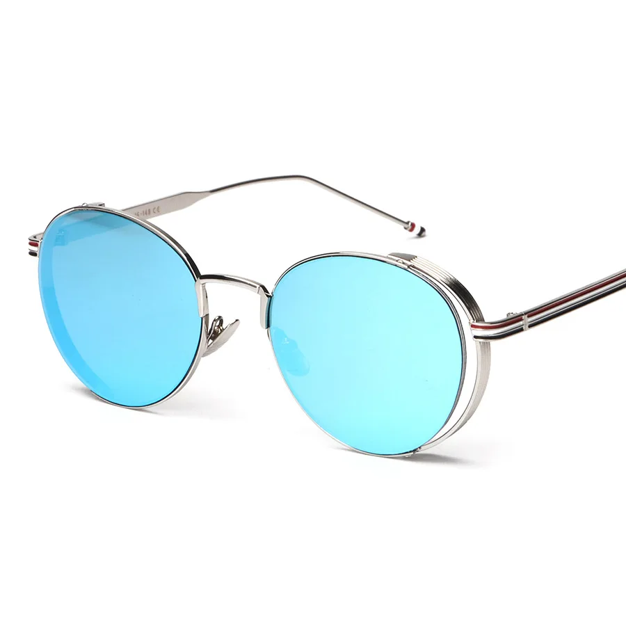 2016 mirrored round rose gold sunglasses eyewear brand designer metal