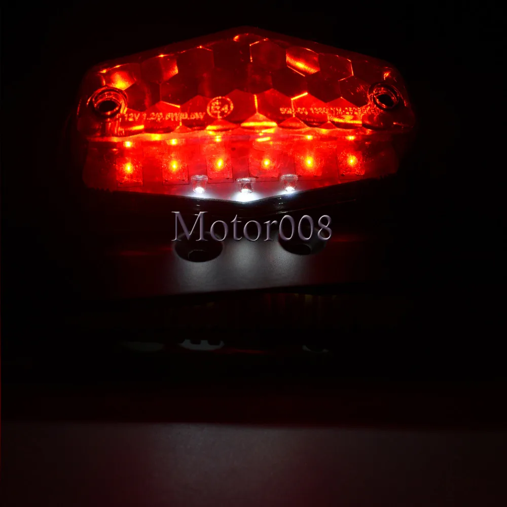 Мотоцикл светодиодный красный дым Lucas стиль задние фонари тормоза номерной знак свет лампы для Harley Triumph кафе гонщик Винтаж чоппер
