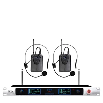 

Professional Karaoke Microphone Wireless 2 Handheld Transmitter Body Pack Headset Clip Mic VHF U-204 For KTV