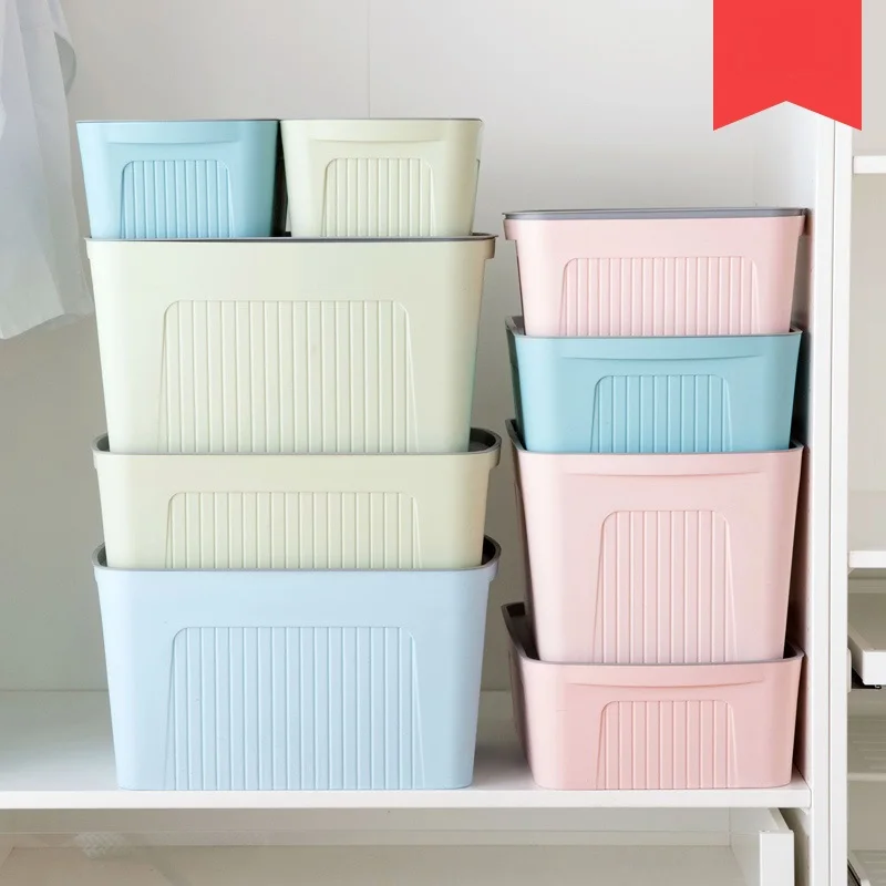 короба под одежду пластиковые. контейнер для игрушек. ящики для хранения игрушек. Rattan woven plastic storage box wardrobe clothing covered toy storage large consolidation box перевод. пластиковая коробка для хранения.