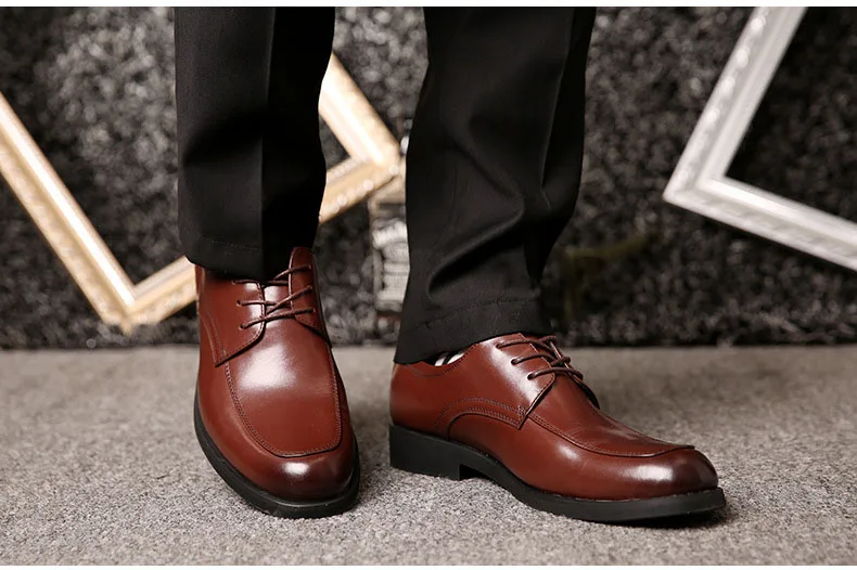 Модная деловая обувь для мужчин; Повседневная обувь из натуральной кожи на плоской подошве; Мужская Брендовая обувь; мужская повседневная обувь; цвет черный, коричневый; J016