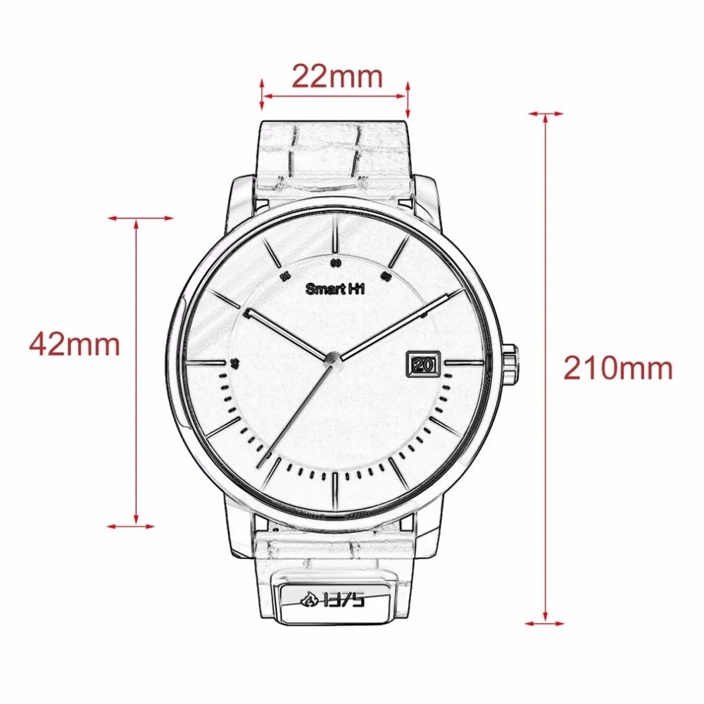 Водонепроницаемый 22 мм Смарт-часы кожаный ремешок Многофункциональный Смарт-часы Поддержка дистанционного управления для Android IOS Телефон