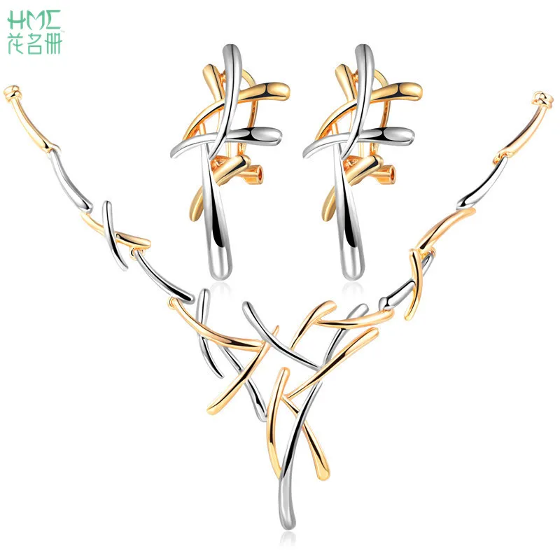 

Hot Viennois Silver/Gold/Gun Color Metallic Earrings Statement Cross Jewelry Set For Women Punk Style Female Party Jewelry Sets