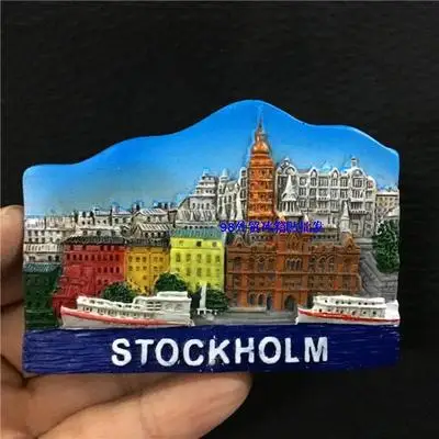 Stockholm, Швеция, туристический Мемориальный холодильник, магнит из смолы, 3d магнит-наклейка на холодильник, сувенир для путешествий, кухонные украшения для дома - Цвет: see chart