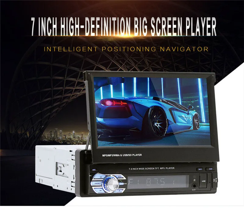 

Car M9601 Upgraded Version 7in Touch Screen Car Stereo MP5 Player RDS AM FM Radio