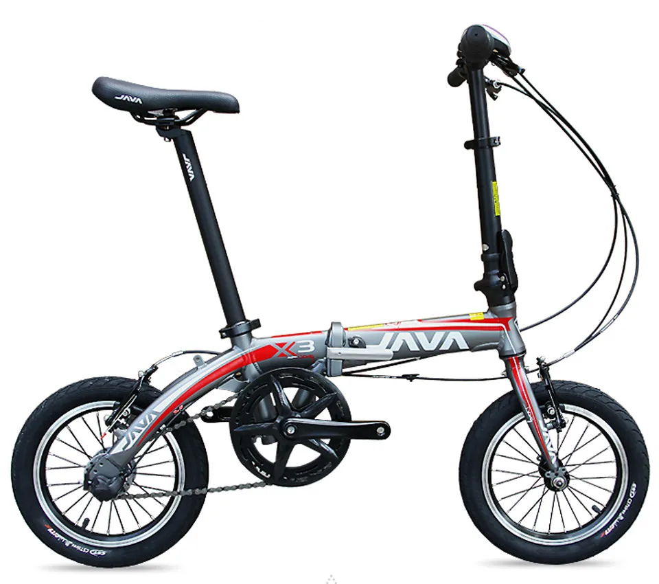 The new 14-inch aluminum alloy folding bike Ultralight JAVA X3 Double Brake bicycle