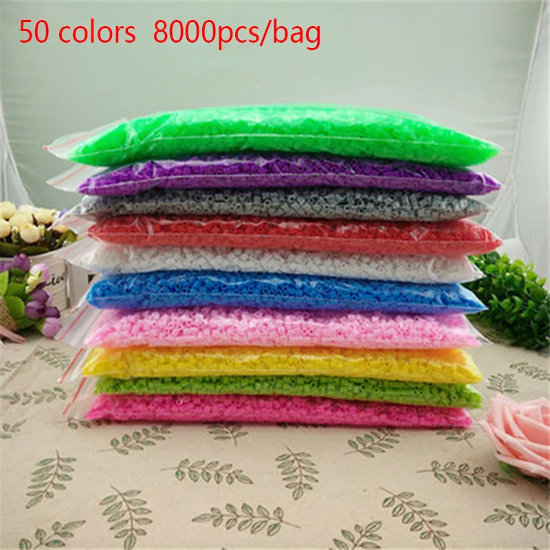

8000pcs/bag 5mm Perler Beads Hama Beads Kids Toys EVA Fun Craft DIY Handmaking Fuse Bead Creative Intelligence Puzzle Oyuncak