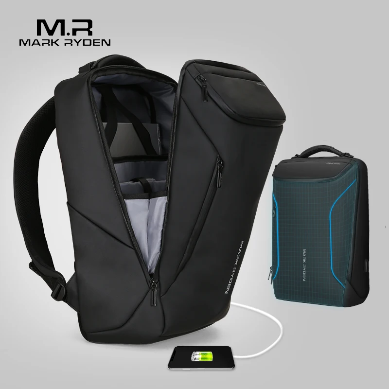

Mark Ryden 2019 New Anti-theft Fashion Men Backpack Multifunction Waterproof 15.6inch Laptop Bag Man USB Travel Charging Bag