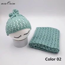 Одеяла из искусственного волокна и шляпа, набор для детской фотографии, реквизит, одеяло, эластичная вязаная пеленка для новорожденных, фото, гамак, пеленки, набивка, обёрточная бумага s