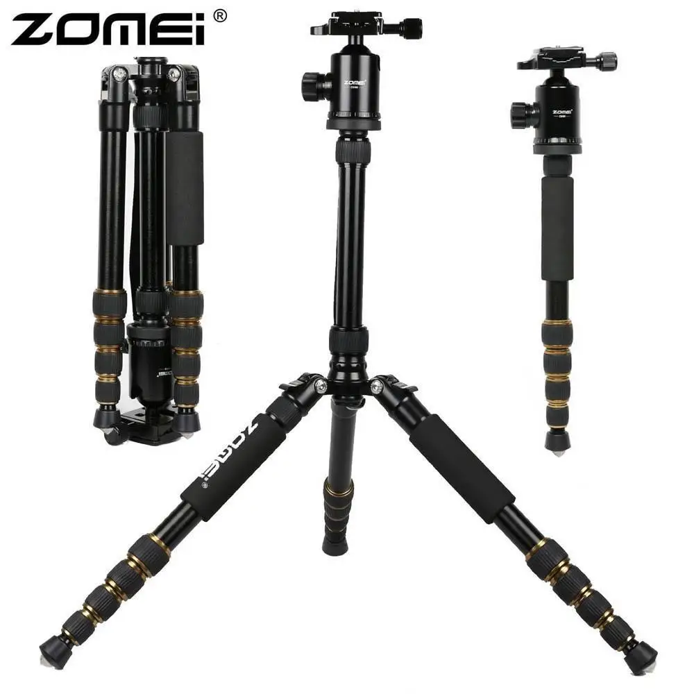 

ZOMEI Z699 Aluminum Professional DSLR Tripod Ball Head Travel Compact Reflexed Tripod to Monopod for Canon Nikon SLR Camera