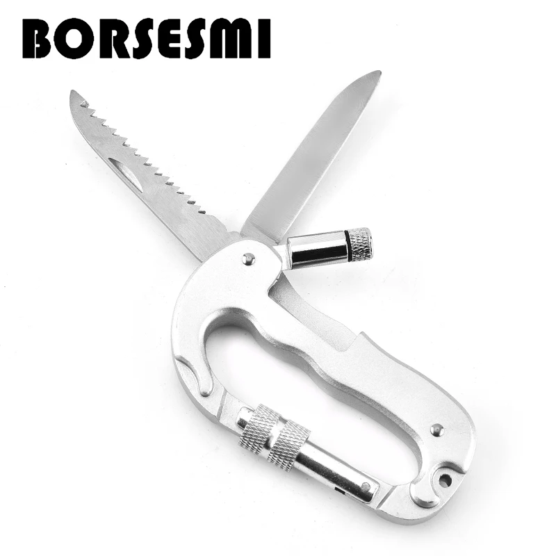 Creative kitchen multi function knife with hook LED Flashlight