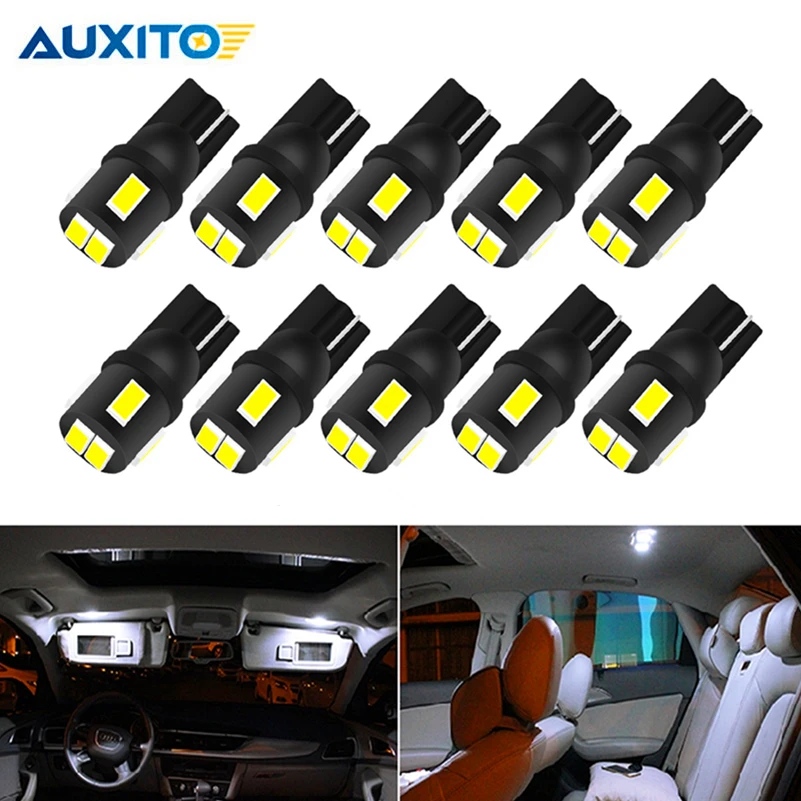 AUXITO 10x CANBUS W5W светодиодный T10 светодиодный лампы для декора автомобиля для Ford Focus 2 3 Fiesta Fusion Ranger Kuga S Max MK5 Mustang Escape