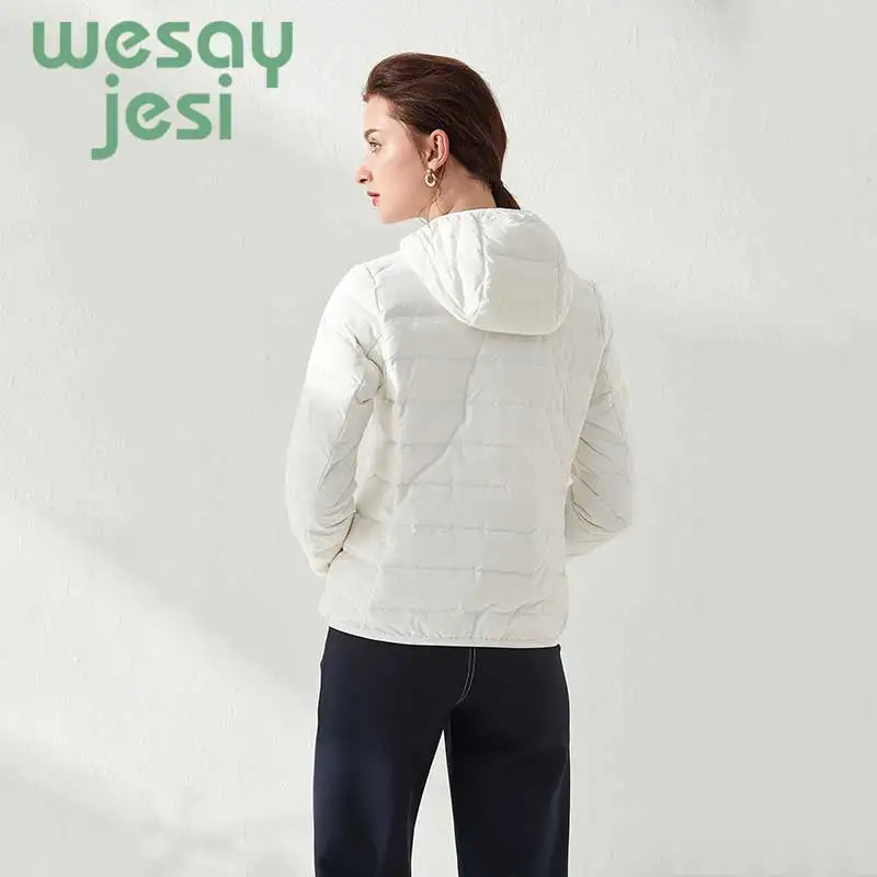 2019 NEW 90% white duck down Casual jackets Solid women Autumn down coat female zip pocket down jacket parkas plus size