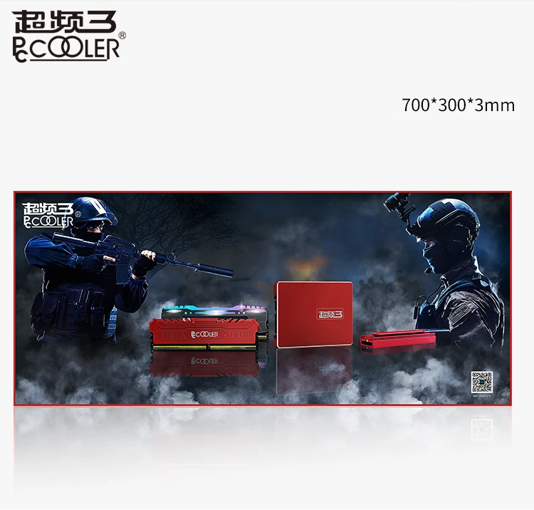 

pccooler Mouse Pad Large XL Gamer Anti-slip Rubber Pad Mat Gaming Mousepad to Keyboard Laptop Speed Mice Mouse Play Mat 70x30CM