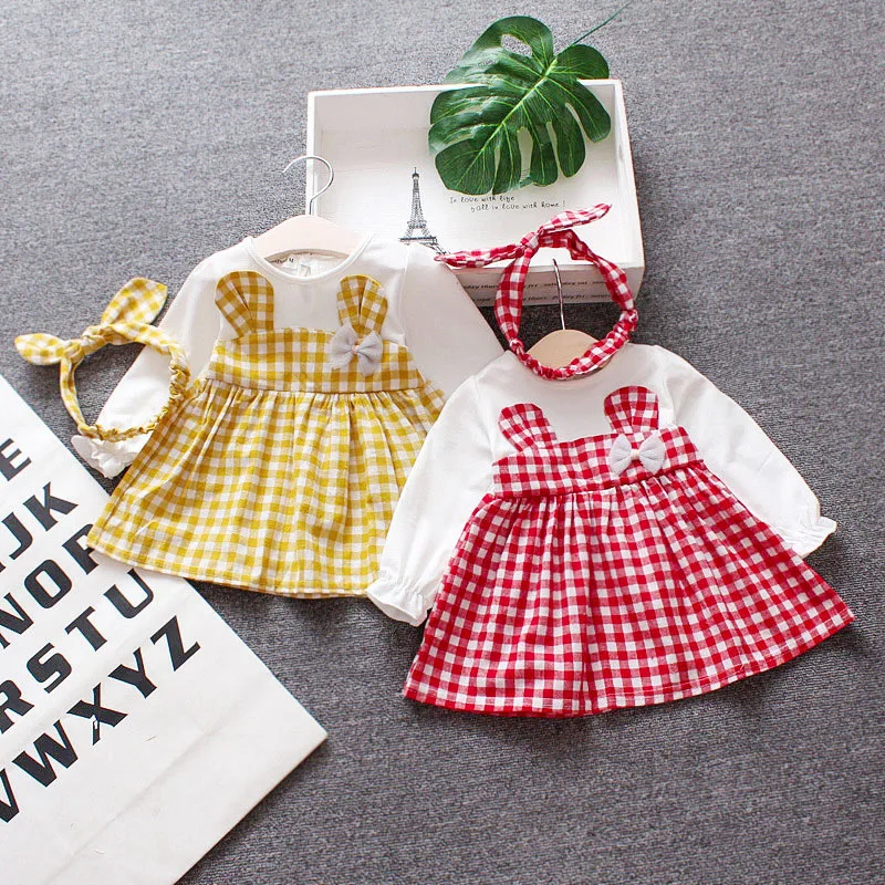 

Baby Girls Plaid Dress 2019 Spring Summer Mini A-Line Princess Toddler Infant Party Dress Costume Cotton Kid Children's Clothing