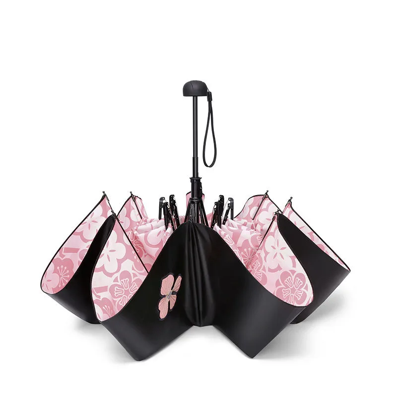Солнцезащитный тройной складной зонтик, Женский солнцезащитный крем, прекрасные водонепроницаемые зонты, женский зонтик для дождя, мужской зонт