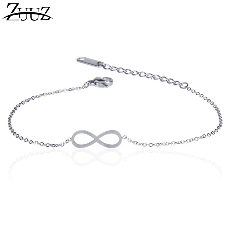 ZUUZ из нержавеющей стали Шарм ссылку браслеты для женщин цепи соединение для подвески-шарма серебро Бесконечность аксессуары ювелирные изделия женщина
