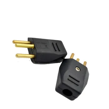 

5PCS Black Universal Detachable Wiring Adaptor Plug EU Swiss Standard 3 Pins Industrial Machine Power Cord Male Socket 250V 10A