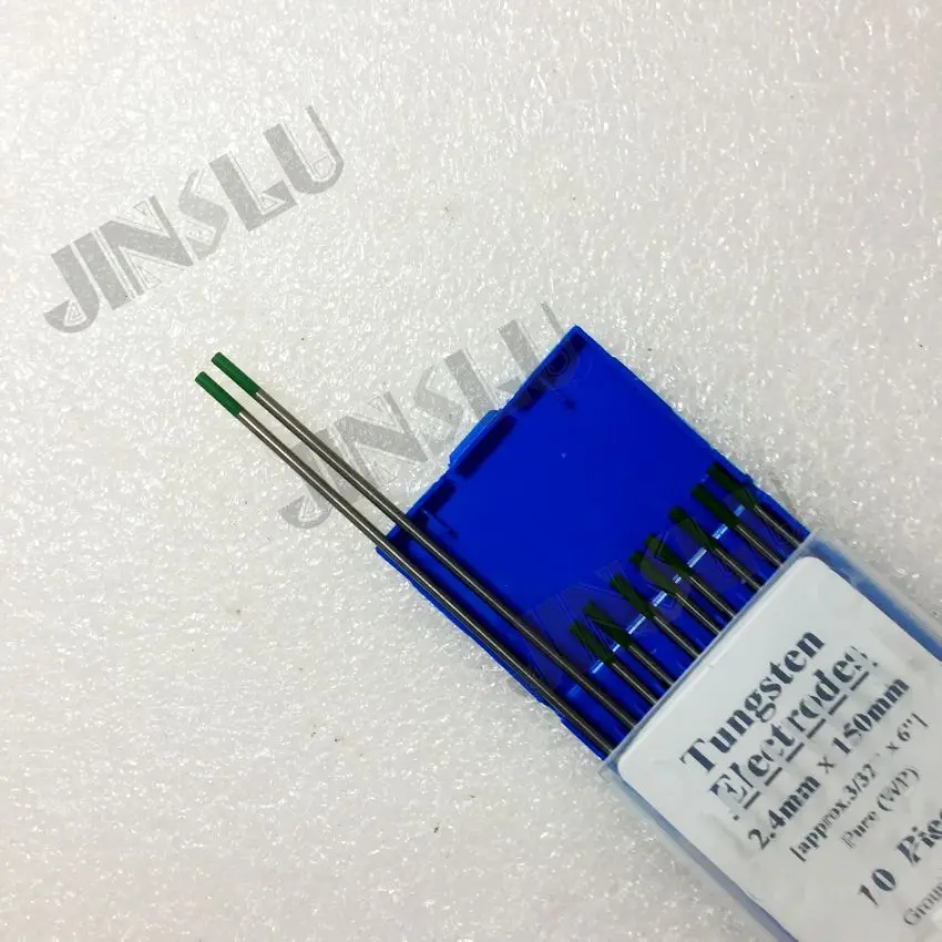 

High quality hot sale WP green Pure Tungsten Electrode 2.4*150mm 3/32"x6"x10PK