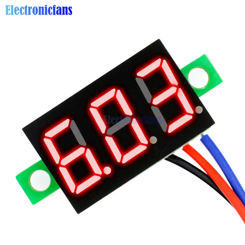 

3 Wires 0.36 inch DC 0-30V Red LED Panel Voltage Meter 3-Digital Display Voltmeter