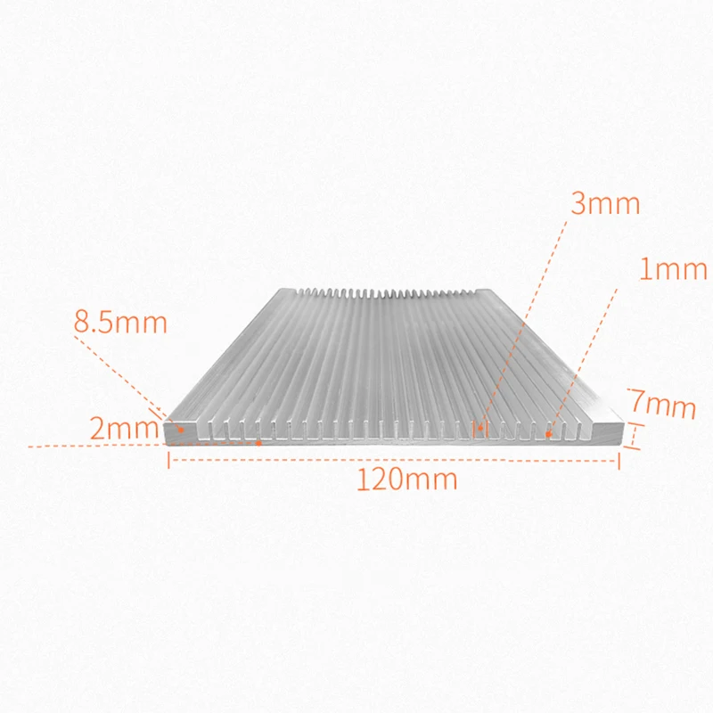 120x7x100/150/200 мм радиатор алюминиевый ультра-тонкий теплоотвод LED IC отведению тепла вентилятор Cooler