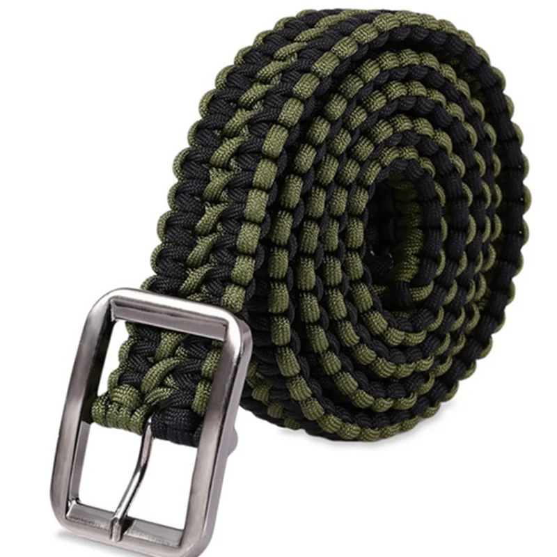 

outdoor sports Waistband Girdle Camping Climbing Umbrella straps Survival parachute cord Solid Steel Buckle belt 4 Color