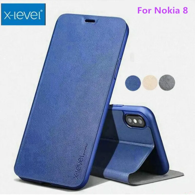 

For NOKIA 8 Case X-Level Business PU Leather Phone Cover For NOKIA 8 + TPU Flip Phone Case For NOKIA 8