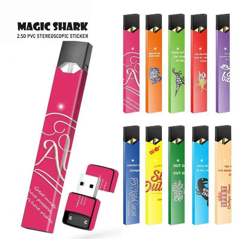 

Magic Shark Bumpy Fashion Sticker For Juul Skin Wraps Paper Cover Sticker Electronic Cigarette Skin Case