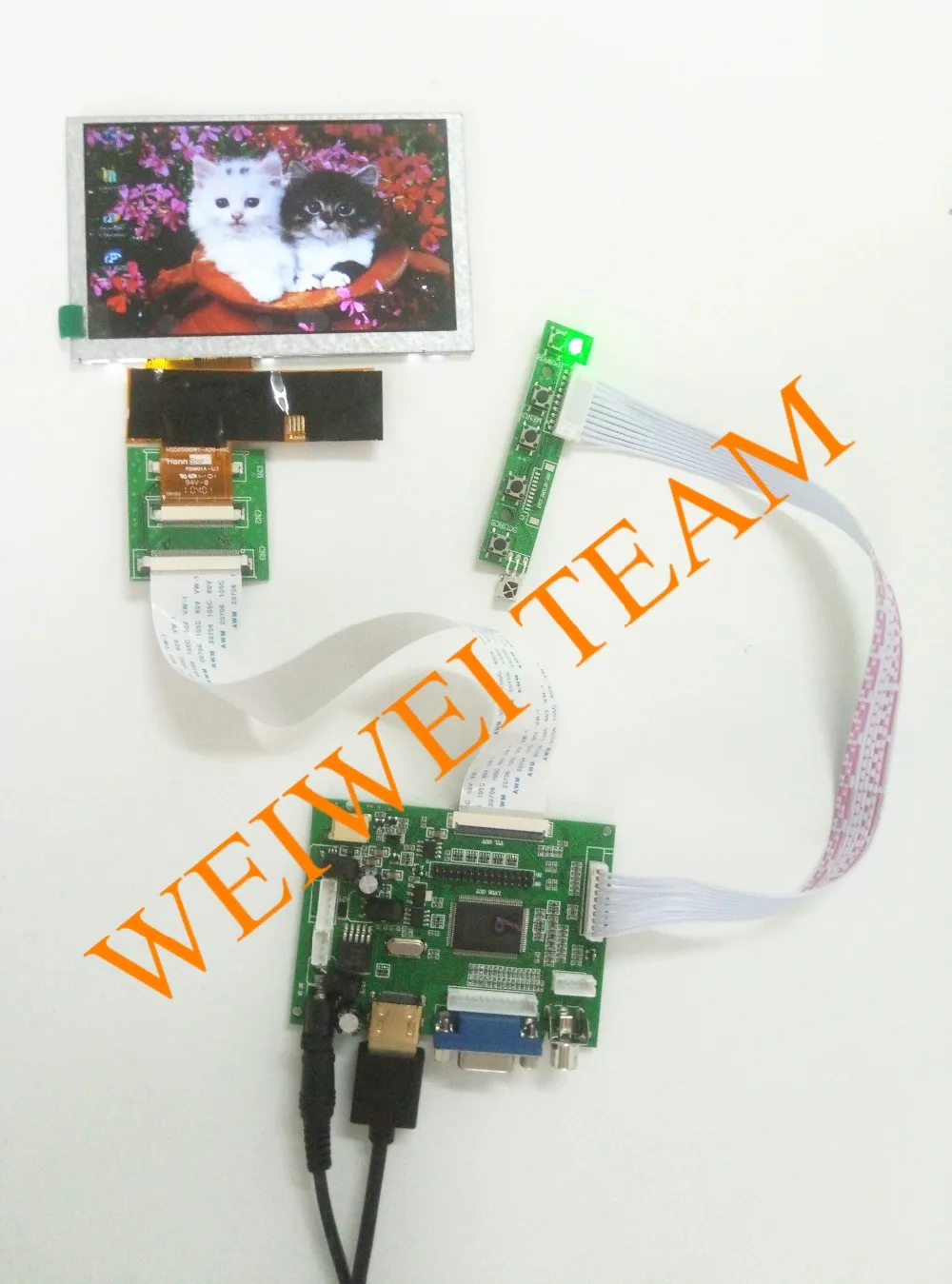  5 inch LCD panel Monitor 800 x480 HSD050IDW1 screen display HDMI + 2AV+ VGA Control drive Board for