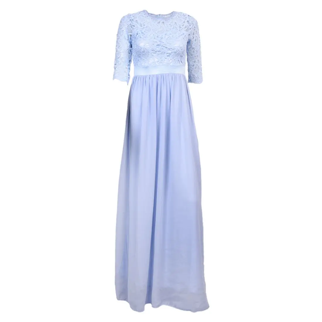 TFGS, большие размеры, женское длинное платье для свадебной вечеринки, шифоновые кружевные платья средней длины, летние платья макси, Vestido de festa Brasil - Цвет: Blue