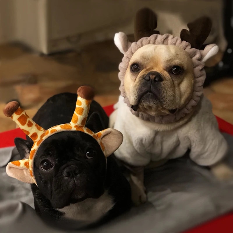 

Pet Dog Cat Cap Funny Hat Sheep Wig Hat Party Cosplay Costume Accessory Out Door Cute Head Wear Rabbit Deer Xmas Dress with Ears