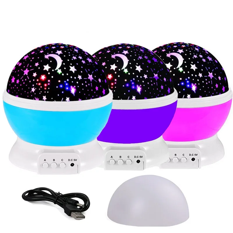 Ночник вращающийся на 360 градусов с питанием от батареи|projector night lamp|night lampmoon projector |