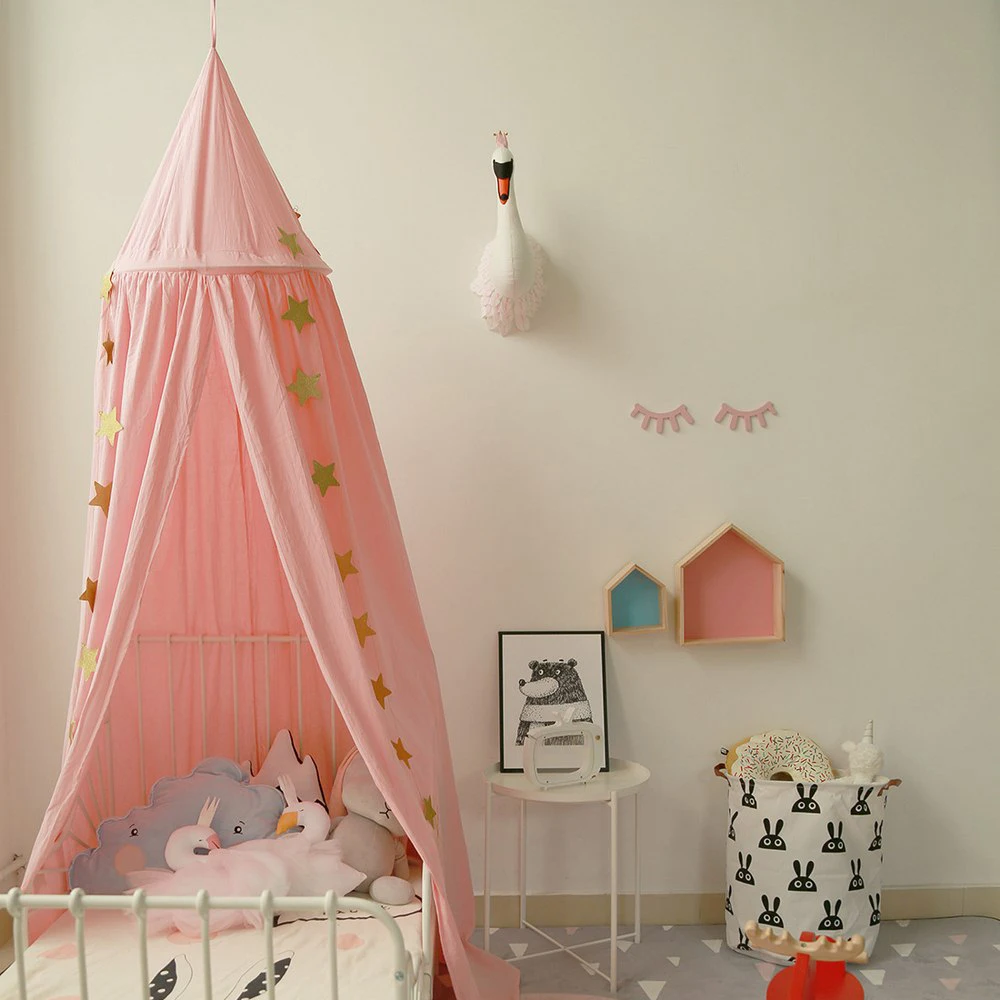 

Baby Canopy Round Mosquito Net Boys Girls Princess Bed Canopy Cotton Bed Valance Pest control Reject Net Kids Room Decoration