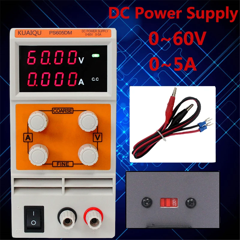 

Professional adjustable laboratory digital DC Power Supply 60V 5A Single phase Switch Power Supply Voltage Regulators