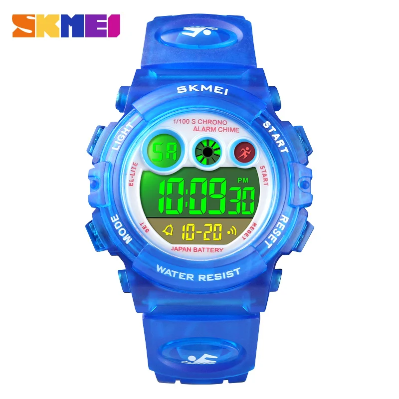 Детские спортивные часы Роскошные электронные часы для детей детские подарки для мальчиков и девочек водонепроницаемый светодиодный цифровые часы для детей SKMEI - Цвет: Blue