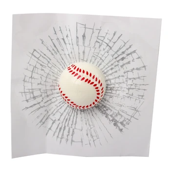 

BBQ@FUKA 3D Car Stickers Baseball ball Emblem Decal Hit Car Window Crack sticker Trim Funny Decal Car-styling Covers Decorations