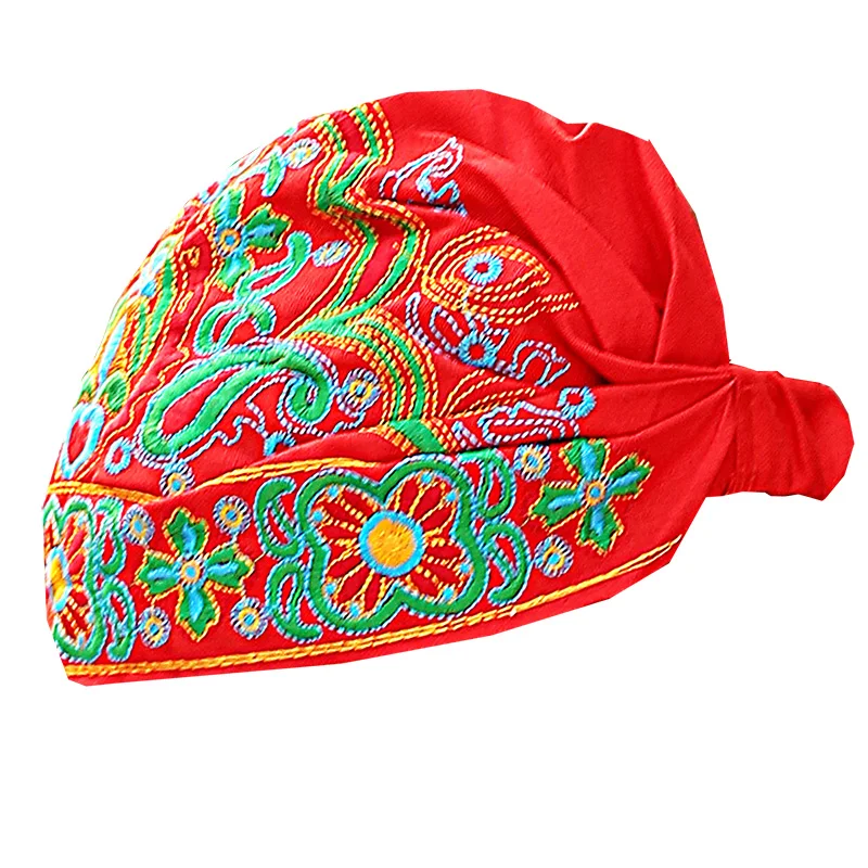 Винтаж Вышивка цветы мексиканской Стиль Этническая банданы красные, синие печати hat