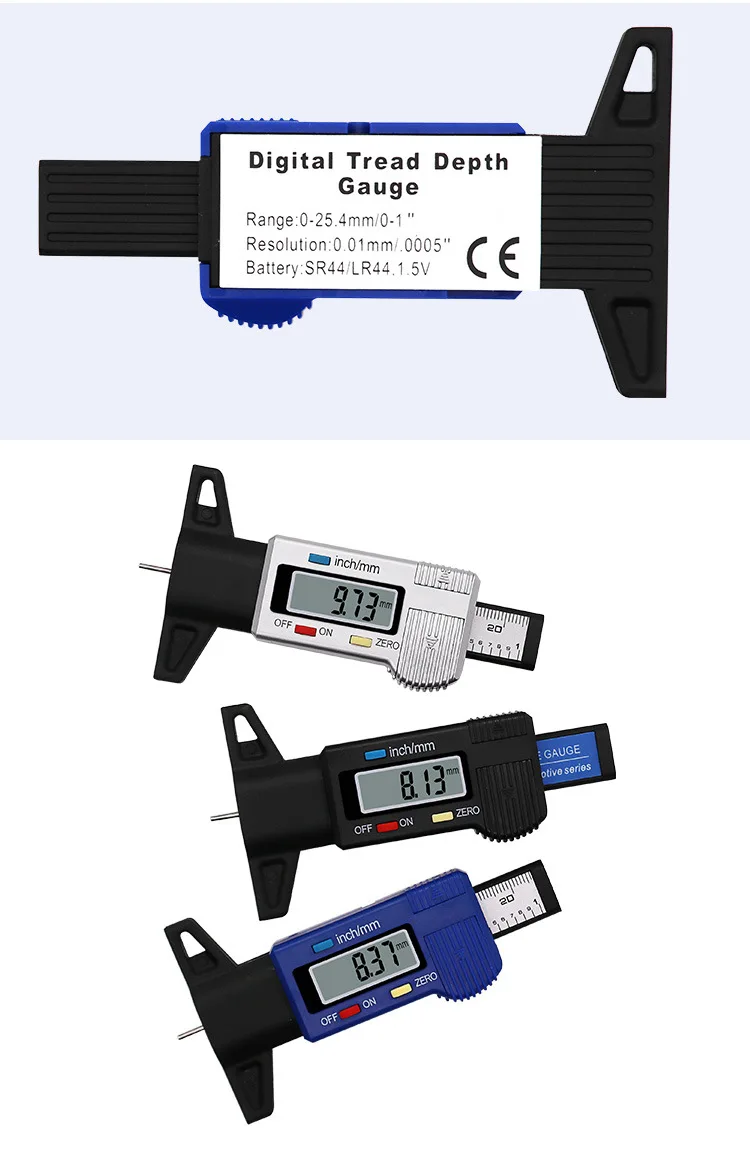 Пластиковый электронный цифровой измеритель глубины протектора/метр 0-25 мм штангенциркуль