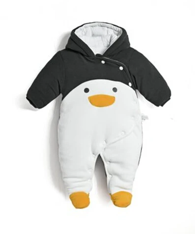 2017 autumn winter baby Clothes newborn jumpsuit infant cotton thick overalls baby warm rompers penguin animal