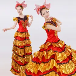Бренд танцор изображение испанский в этническом стиле коррида танцевальный костюм пасадобль Для женщин танец фламенко платье Danza