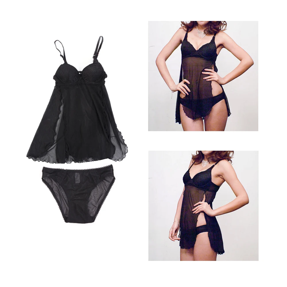 

Women Bra set Sexy Bra And Briefs Sets 3/4 Cup Underwire Bras Ruffles Mesh Transparent Underwear For Female Sexy Top Brassiere