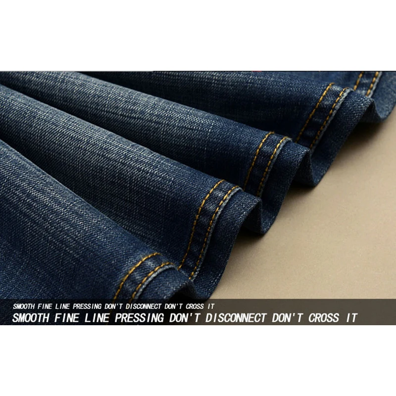 Fashion Biker Jeans Button Fly Pants Brand Designer Mens Jeans High Quality Blue Black Color Straight 5