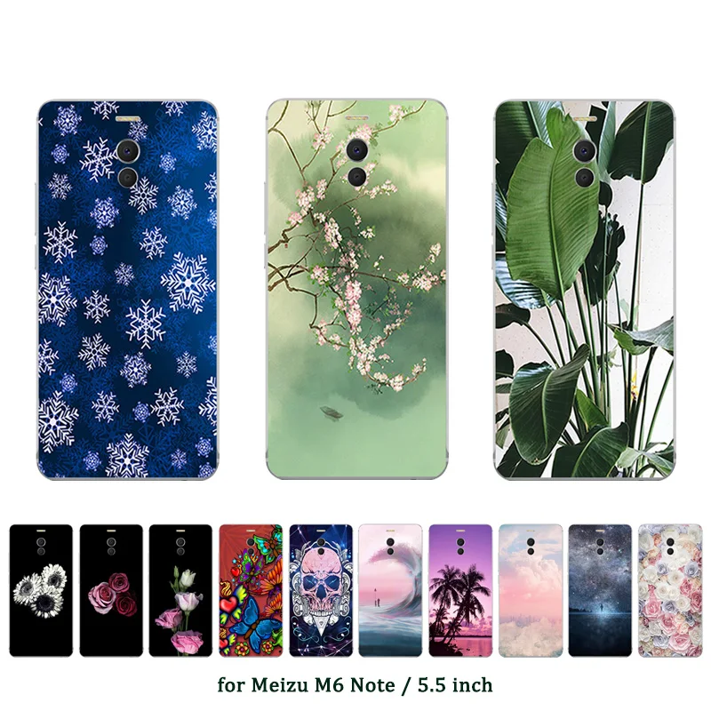 

Phone Cases For Meizu M6 Note Case Coconut Printed Back Cover Transparent Fundas Soft Silicone TPU Case Ultra Thin Covers