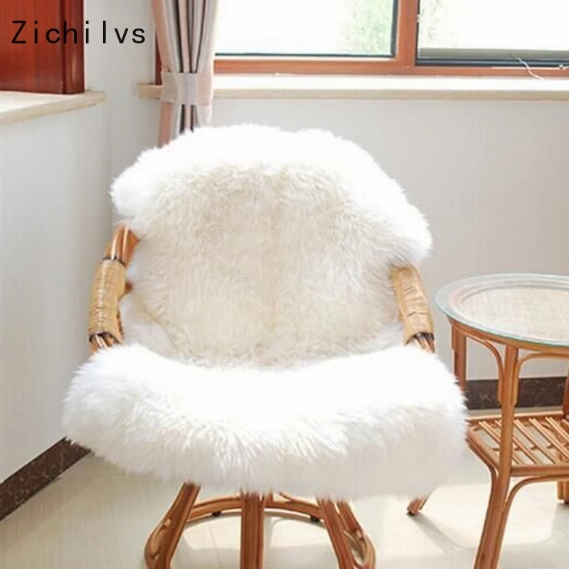 

Zichilvs Fur Artificial Sheepskin Hairy Carpet Living Room Bedroom Rugs Skin Fur Plain Fluffy Area Rugs Washable BedroomFaux Mat