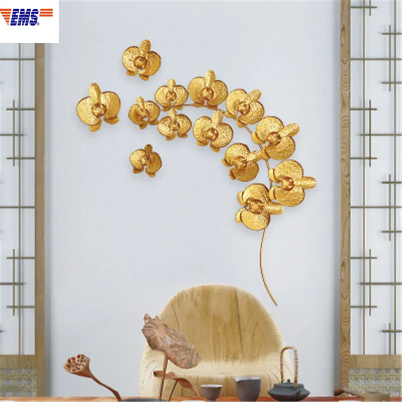 

Creative Simulation Gold Magnolia Iron Art Wall Hangings Bedroom Living Room Background Wall Stereoscopic Decoration X1958