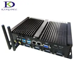 Kingdel безвентиляторный мини настольных ПК мини промышленный компьютер Intel Celeron 1037U Dual Core, 2 * LAN, 4 * COM RS232, 4 * USB3.0, HDMI, Windows 7