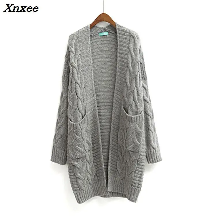 Xnxee Winter 2018 Autumn New V Neck Long Cardigan Twist Casual Loose Sweater Women Oversized Poncho Knitted Wear Jumper LS28 Xnxee Winter 2018 Autumn New V Neck Long Cardigan Twist Casual Loose Sweater Women Oversized Poncho Knitted Wear Jumper LS28